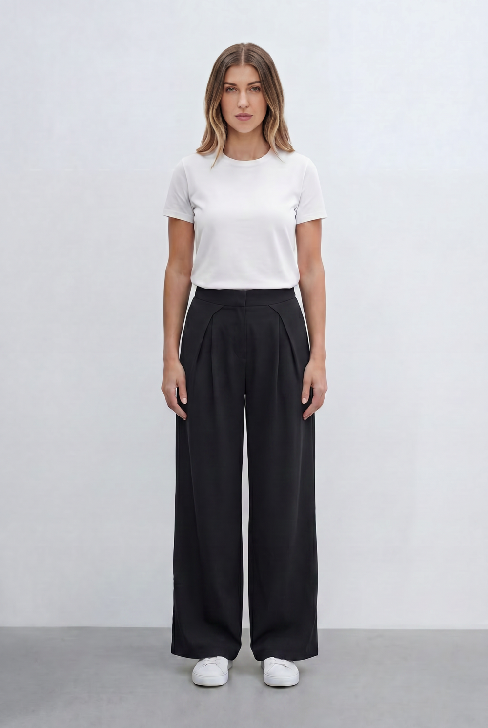 Women’s Tomato Store Tailored Basic Pants With Front Pleat Details Flowing Silhouette