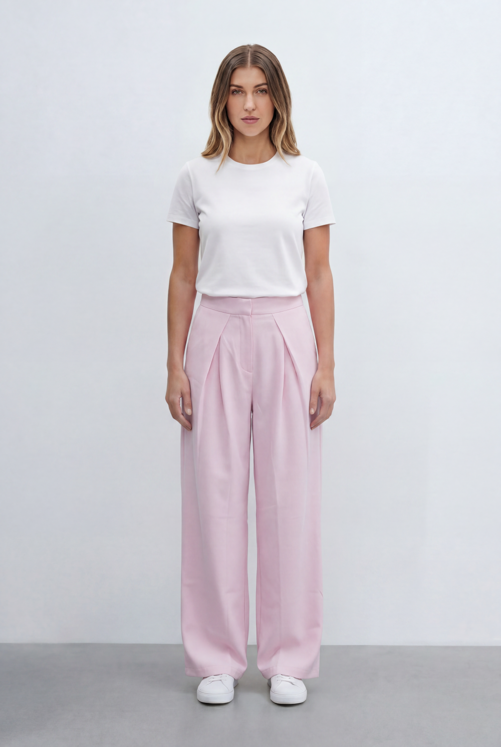 Women’s Tomato Store Tailored Basic Pants With Front Pleat Details Flowing Silhouette