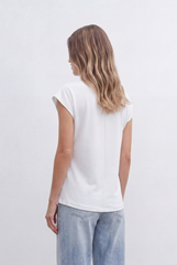 Women’s Tomato Store Top Soft Draped Side Detail Mock Neck Design Cap Sleeves