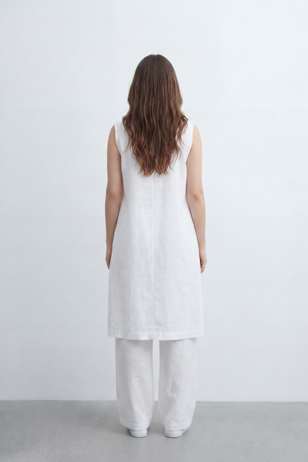 Women’s Tomato Store Nomad Linen Co-Ord Set With Crinkle Slub Texture Plain Dyed Surface Draped Outfit Paperbag Waist Front Tie Detail Relaxed Flowing Fit