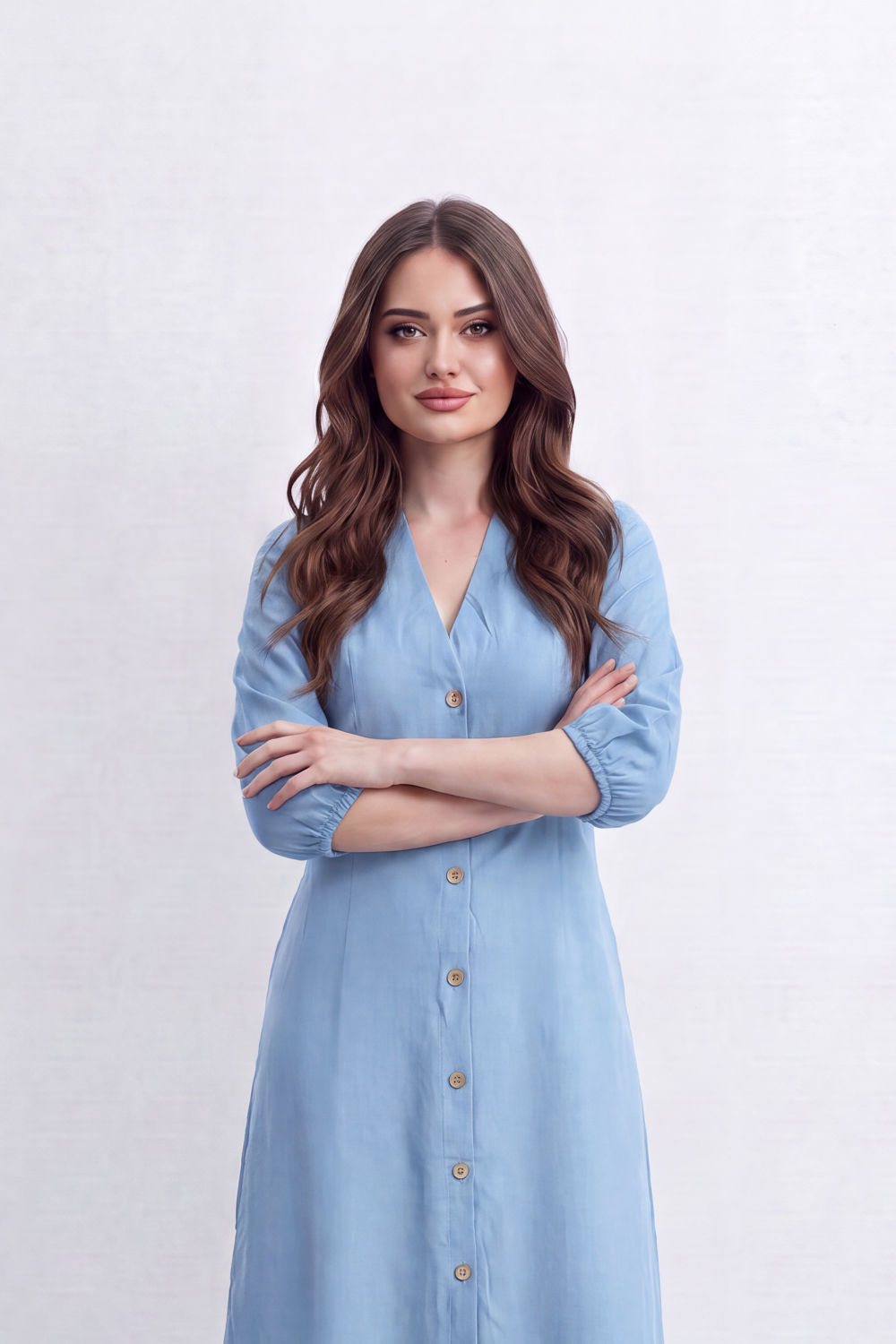 Women’s Tomato Store Flow Maxi Dress Crinkled Slub Surface Button Front Back Keyhole Detail Long Flowing Shape