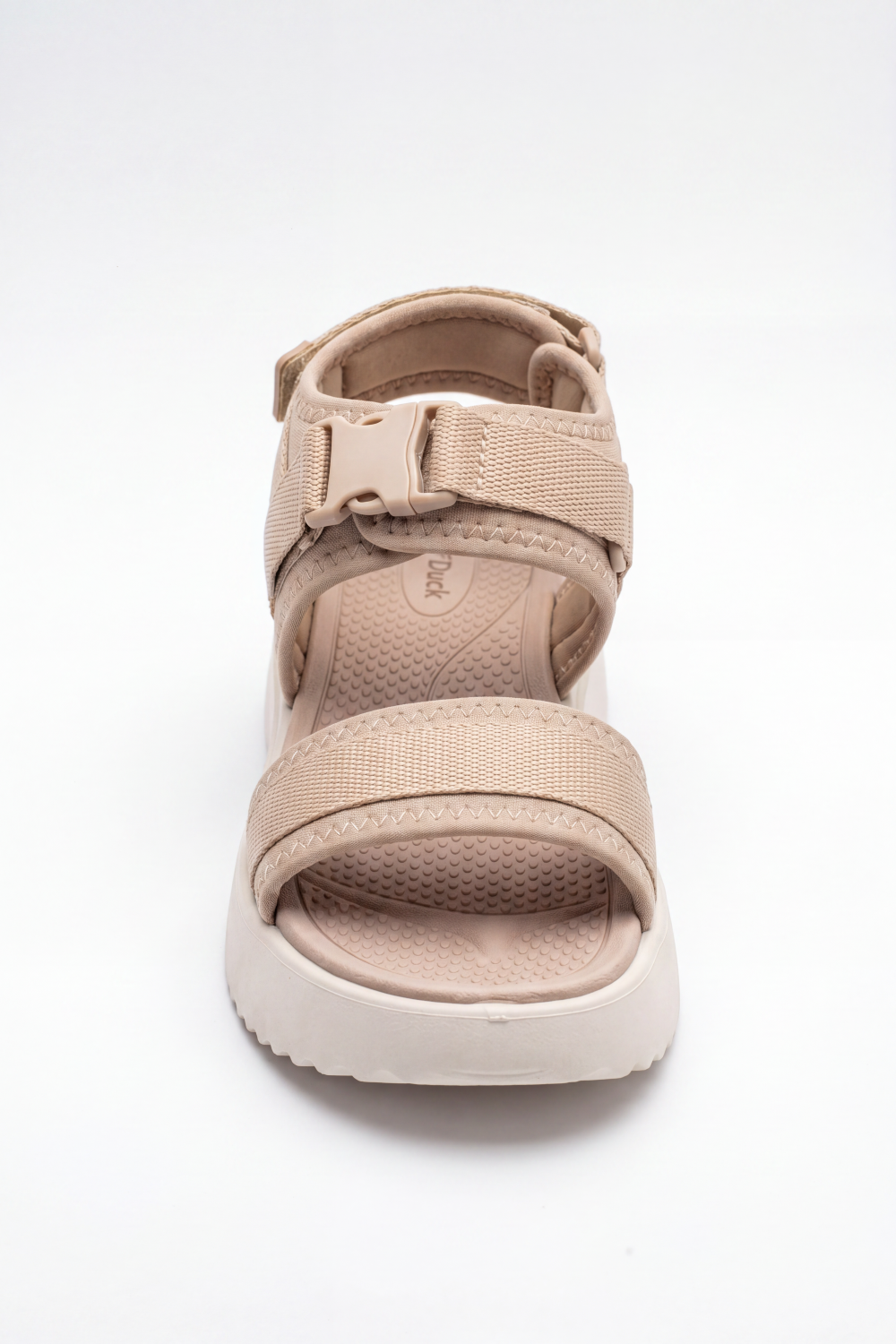 Women's Tomato Store Blush Trek Duck Sandals Soft Ribbed Strap Texture Adjustable Buckle Fastening Padded Footbed
