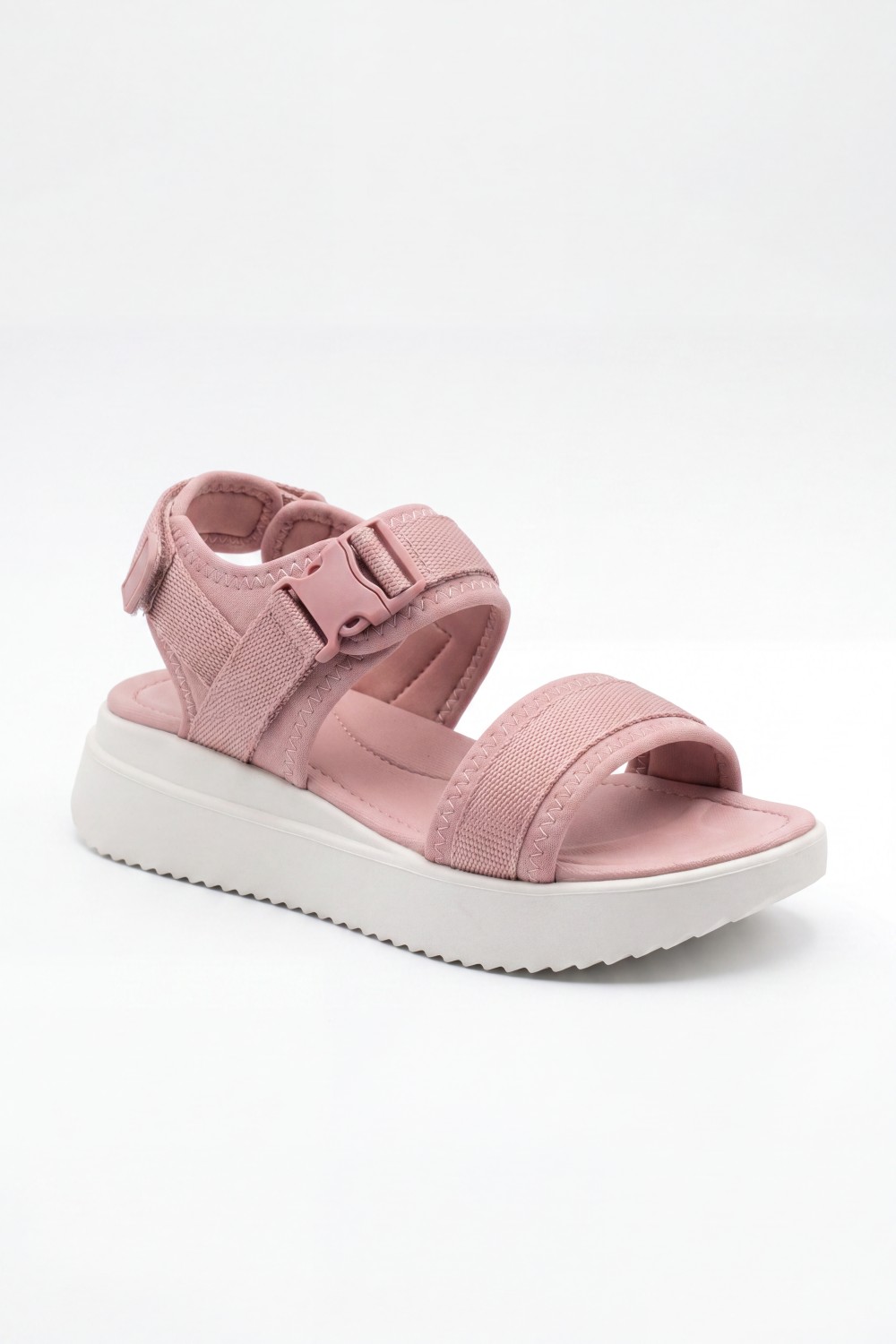 Women's Tomato Store Blush Trek Duck Sandals Soft Ribbed Strap Texture Adjustable Buckle Fastening Padded Footbed