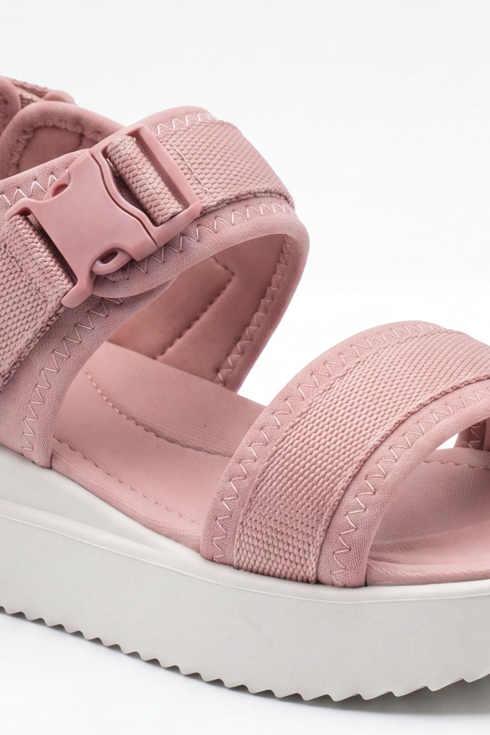 Women's Tomato Store Blush Trek Duck Sandals Soft Ribbed Strap Texture Adjustable Buckle Fastening Padded Footbed