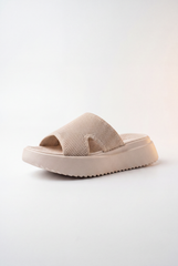 Women’s Tomato Store Duck Platform Slides Textured Knit Upper Lightweight Cushioned Sole Slipper