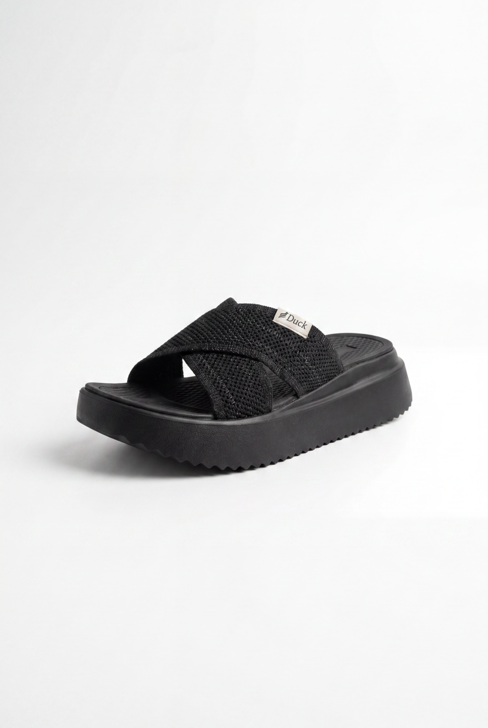 Women’s Duck Tomato Store Cross Strap Slides Textured Upper Lightweight Platform Sole Easy Slip Design Sandal