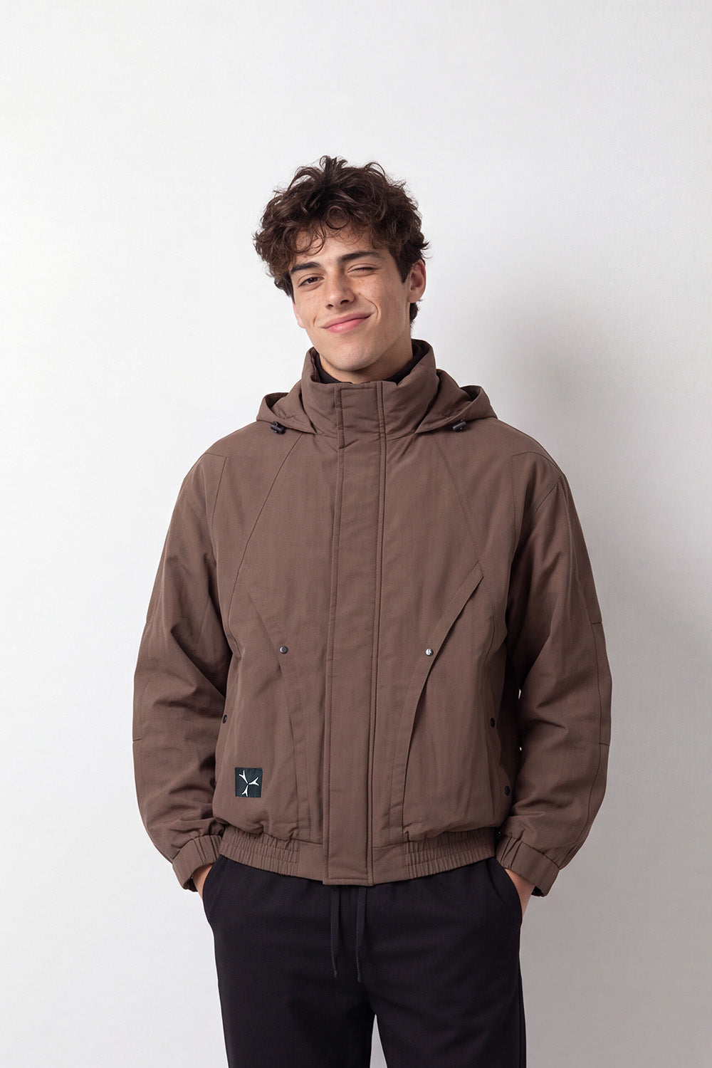 Men's Tomato Store Waterproof Jacket Hooded Design Concealed Zip Angled Pockets