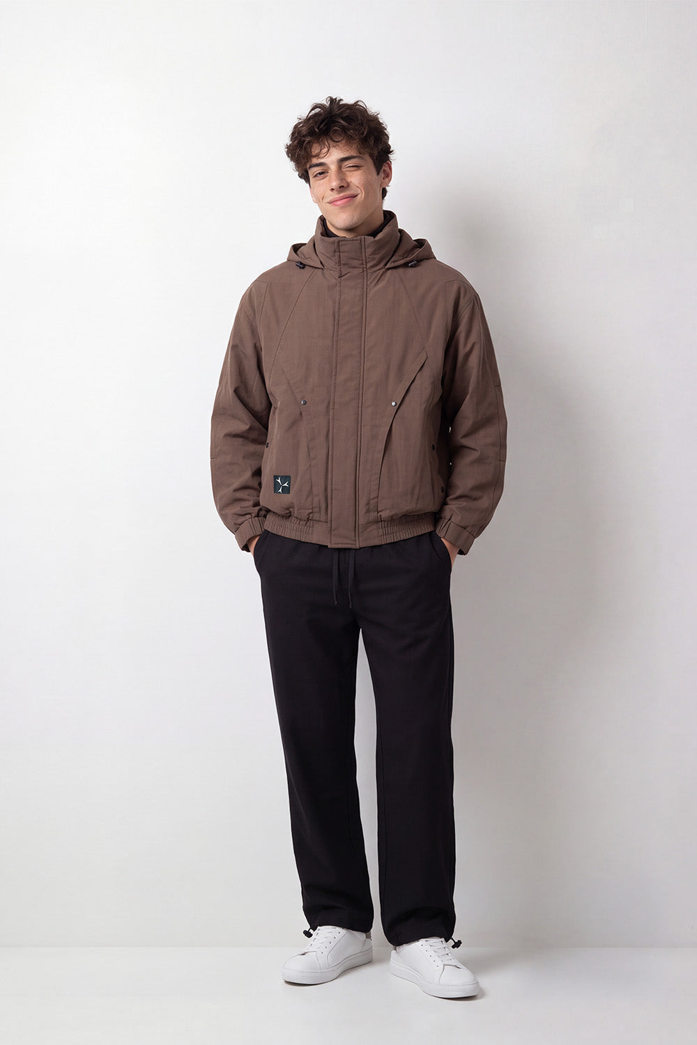 Men's Tomato Store Waterproof Jacket Hooded Design Concealed Zip Angled Pockets