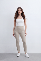 Women's Tomato Store Stretch Jersey Leggings High-Rise Waist Side Pocket Detail Sleek Body Fit