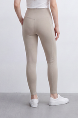 Women's Tomato Store Stretch Jersey Leggings High-Rise Waist Side Pocket Detail Sleek Body Fit