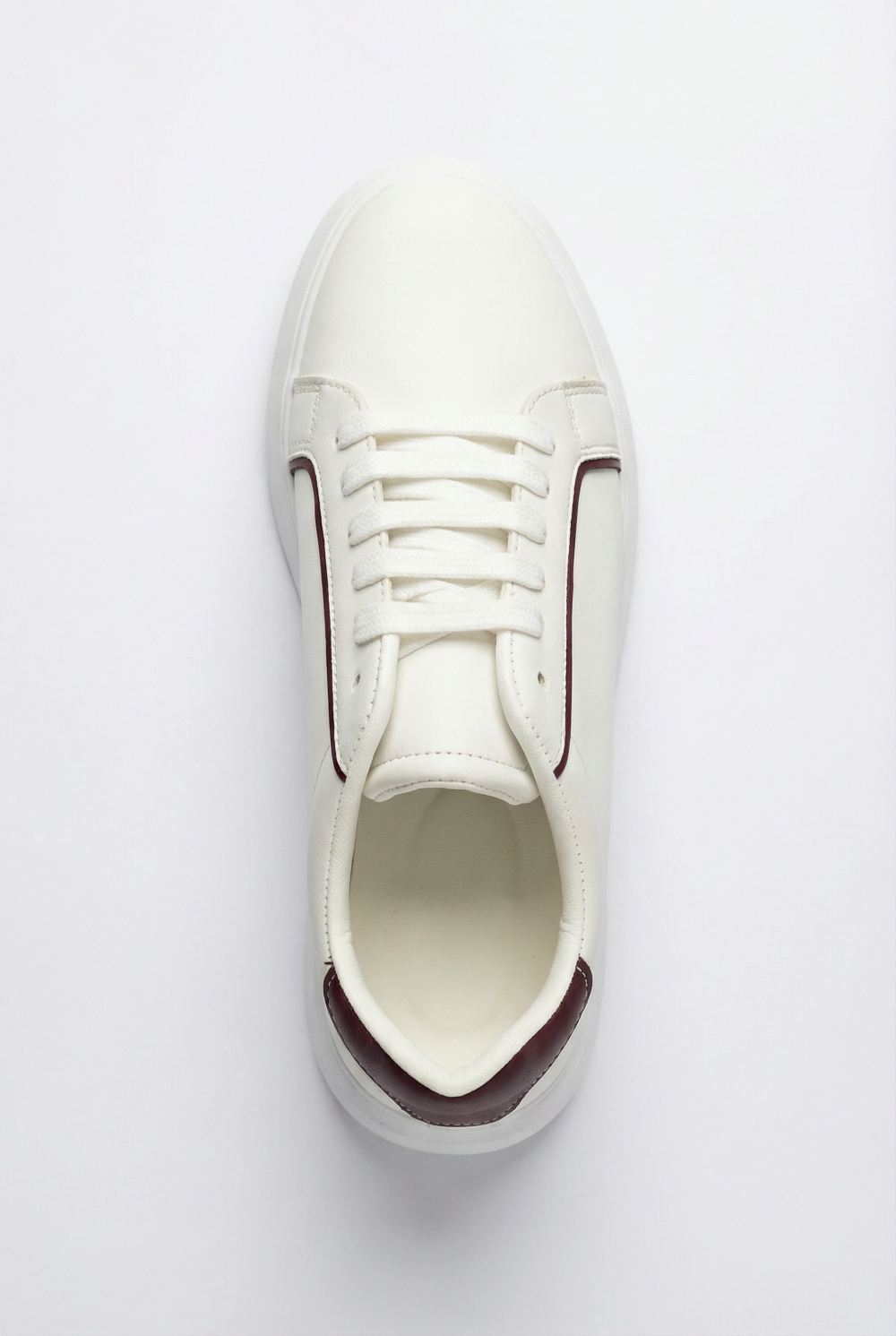 Men’s Clean Textured Minimalist Trainer Low-Top Sneakers Slim Inlaid Trim Along Side Panels Classic Shoes