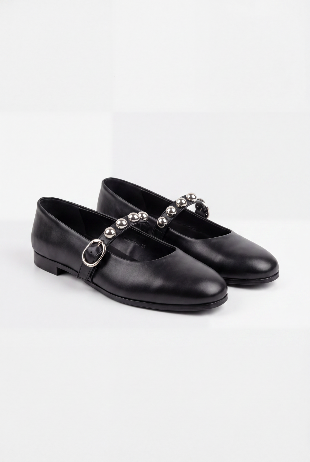 Women’s Tomato Store Mary Jane Ballet Flats Shoes Studded Strap Detail Adjustable Buckle Closure