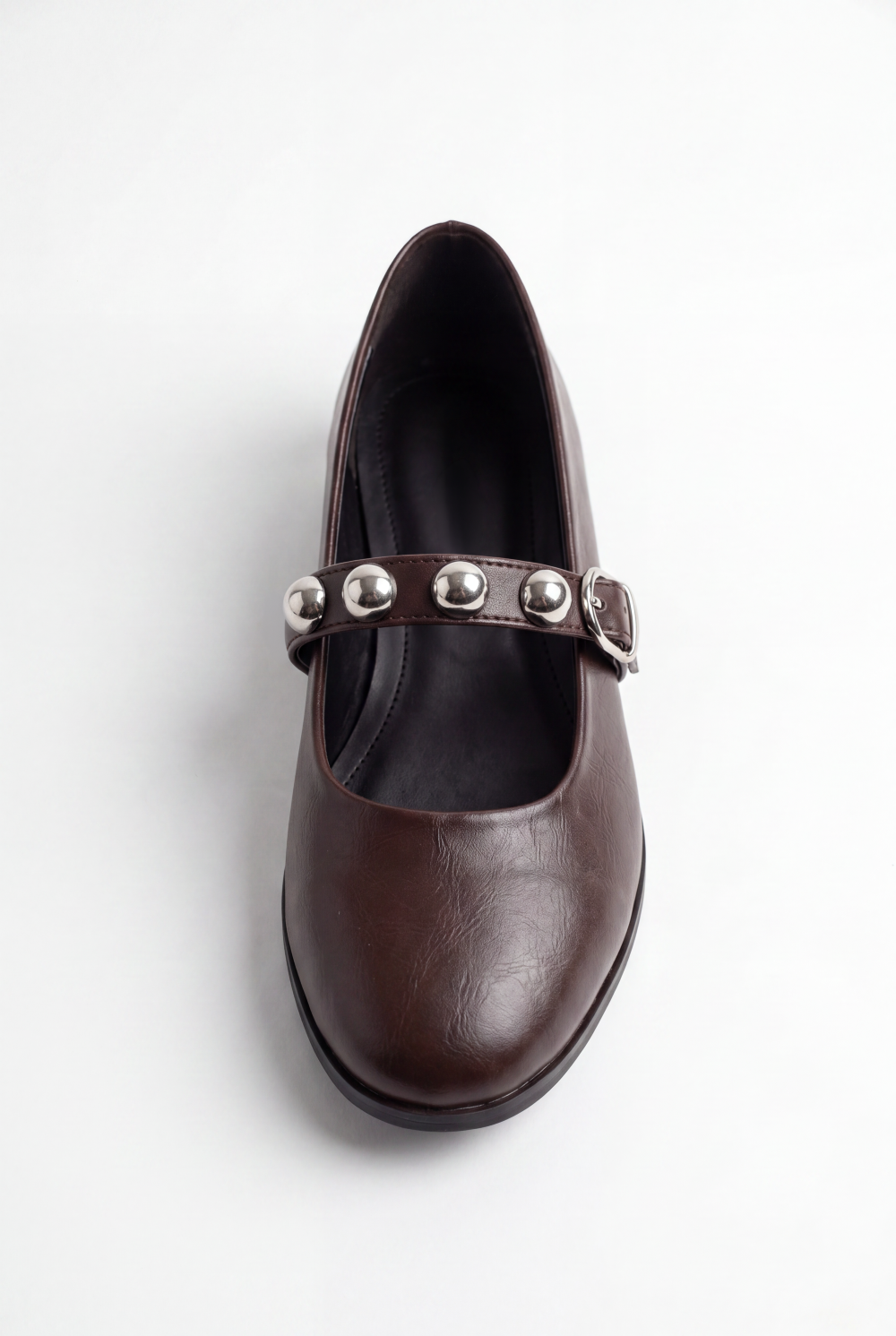 Women’s Tomato Store Mary Jane Ballet Flats Shoes Studded Strap Detail Adjustable Buckle Closure