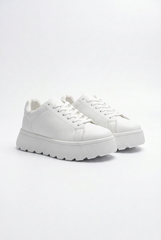 Men’s Tomato Store Platform Sneaker Clean Leather Upper Minimal Panel Design Lace Up Closure Shoes