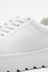 Men’s Tomato Store Platform Sneaker Clean Leather Upper Minimal Panel Design Lace Up Closure Shoes