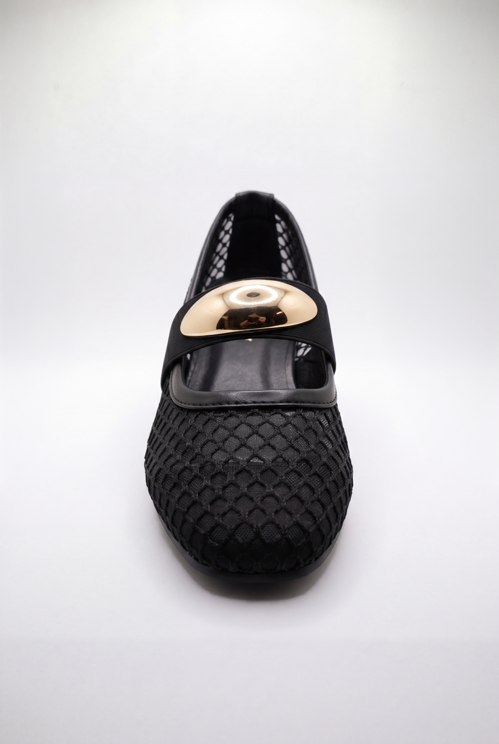 Women’s Tomato Store Mesh Ballet Flats Shoes Breathable Open Knit Design Decorative Strap Detail