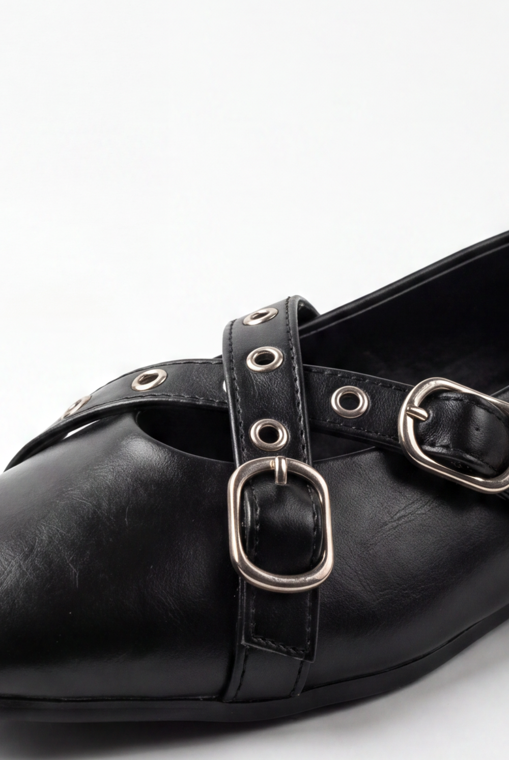 Women’s Tomato Store Mary Jane Flats Multi Strap Buckle Details Metal Eyelet Accents Ballet Flats Shoes