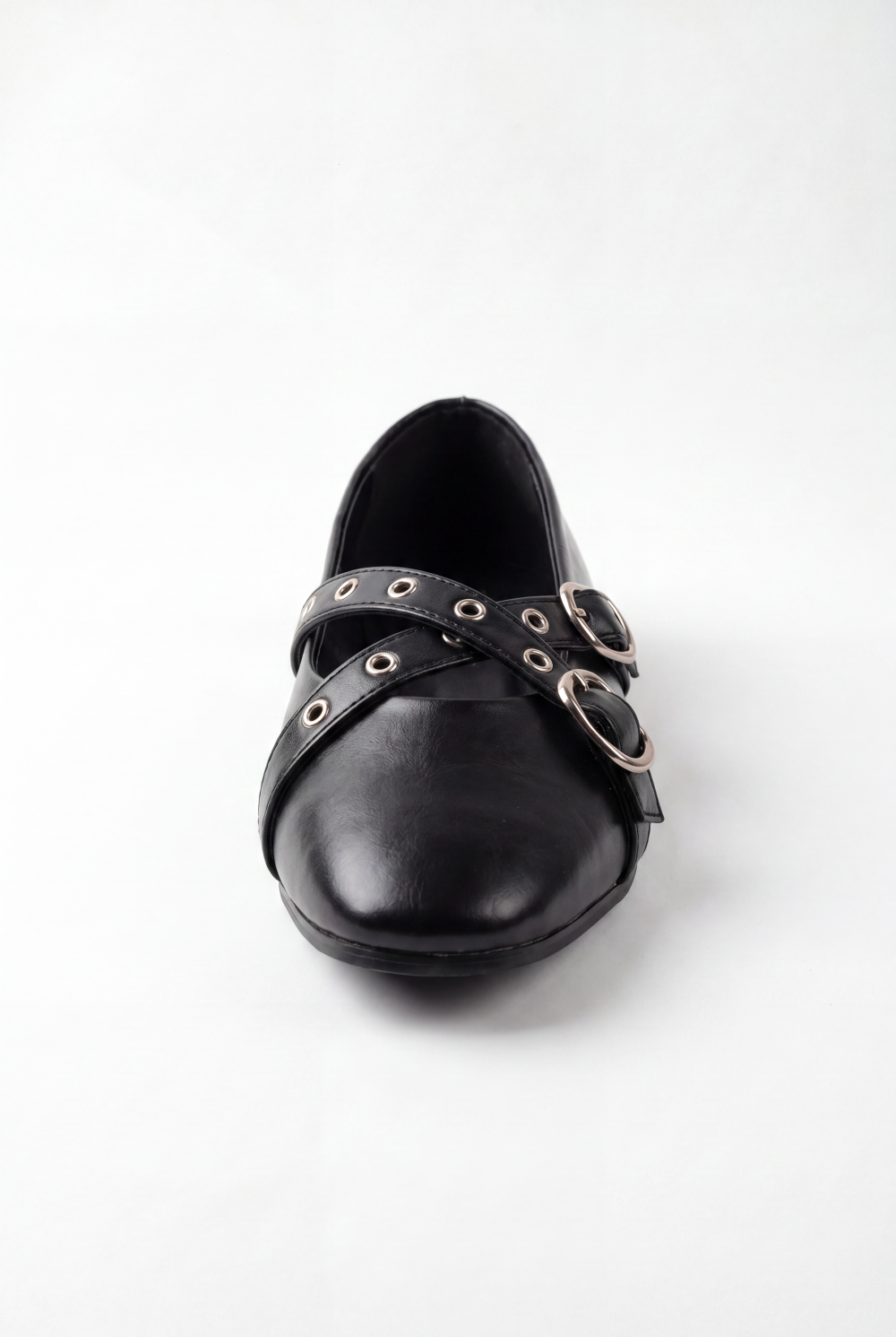 Women’s Tomato Store Mary Jane Flats Multi Strap Buckle Details Metal Eyelet Accents Ballet Flats Shoes