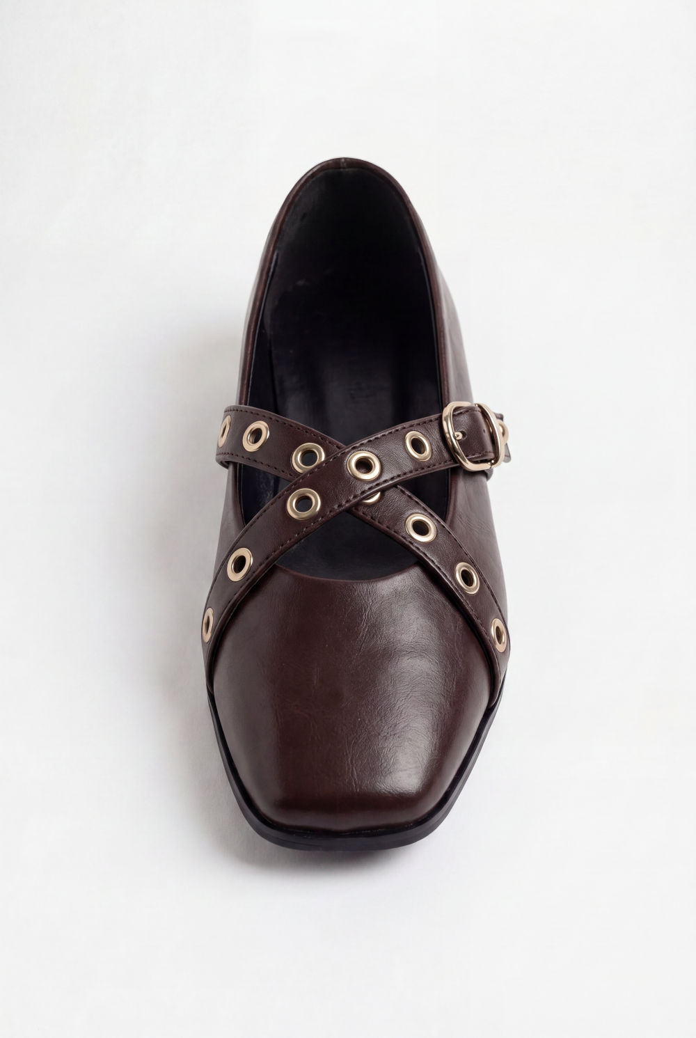 Women’s Tomato Store Mary Jane Flats Multi Strap Buckle Details Metal Eyelet Accents Ballet Flats Shoes