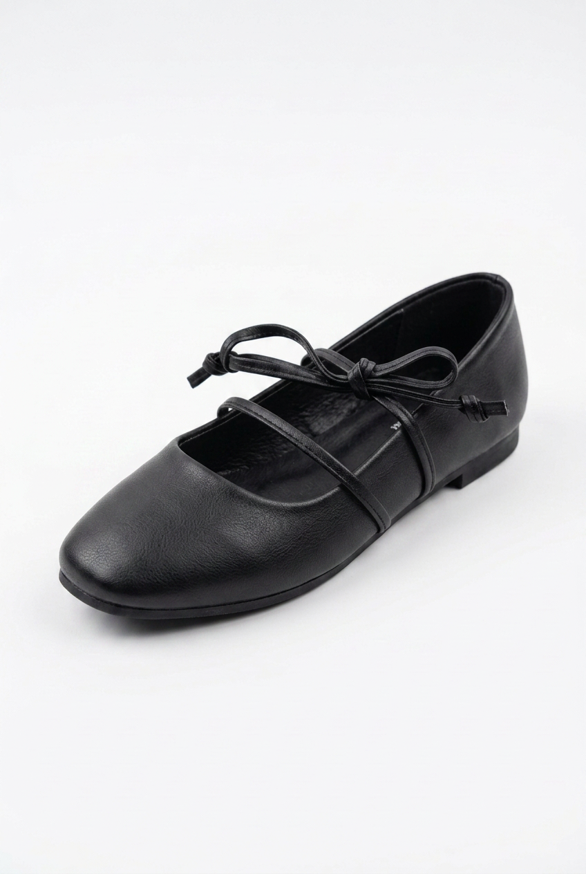 Women’s Tomato Store Lace Up Ballet Flats Shoes Minimal Slip On Design Delicate Tie Detail