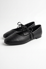 Women’s Tomato Store Lace Up Ballet Flats Shoes Minimal Slip On Design Delicate Tie Detail
