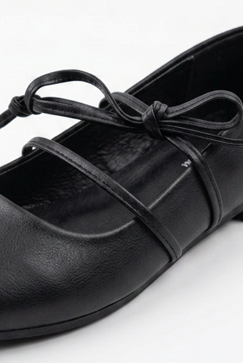 Women’s Tomato Store Lace Up Ballet Flats Shoes Minimal Slip On Design Delicate Tie Detail