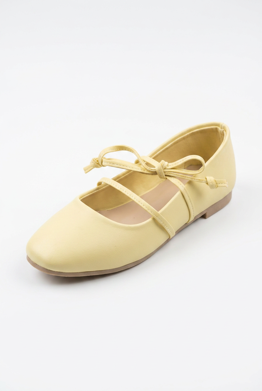 Women’s Tomato Store Lace Up Ballet Flats Shoes Minimal Slip On Design Delicate Tie Detail