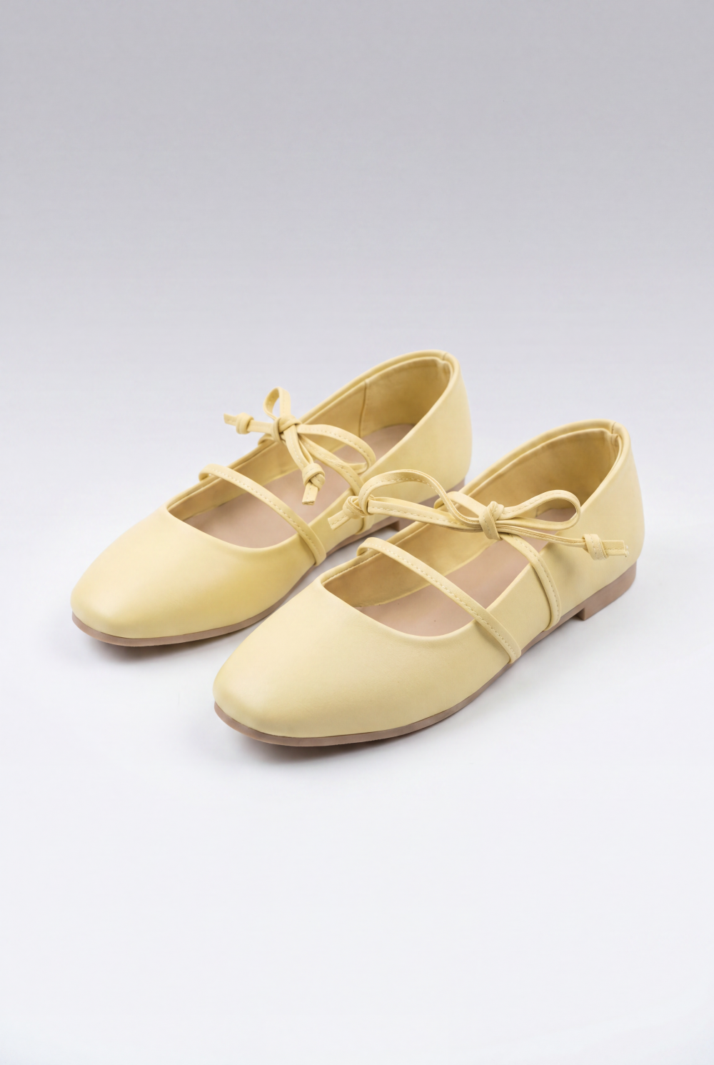 Women’s Tomato Store Lace Up Ballet Flats Shoes Minimal Slip On Design Delicate Tie Detail