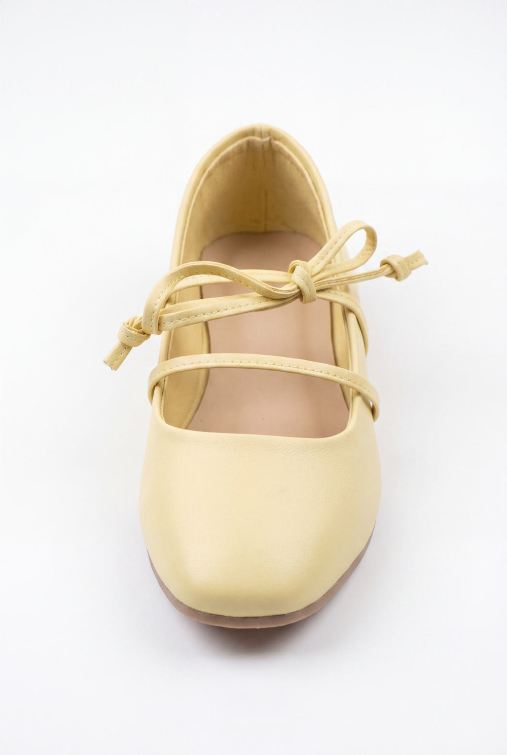 Women’s Tomato Store Lace Up Ballet Flats Shoes Minimal Slip On Design Delicate Tie Detail