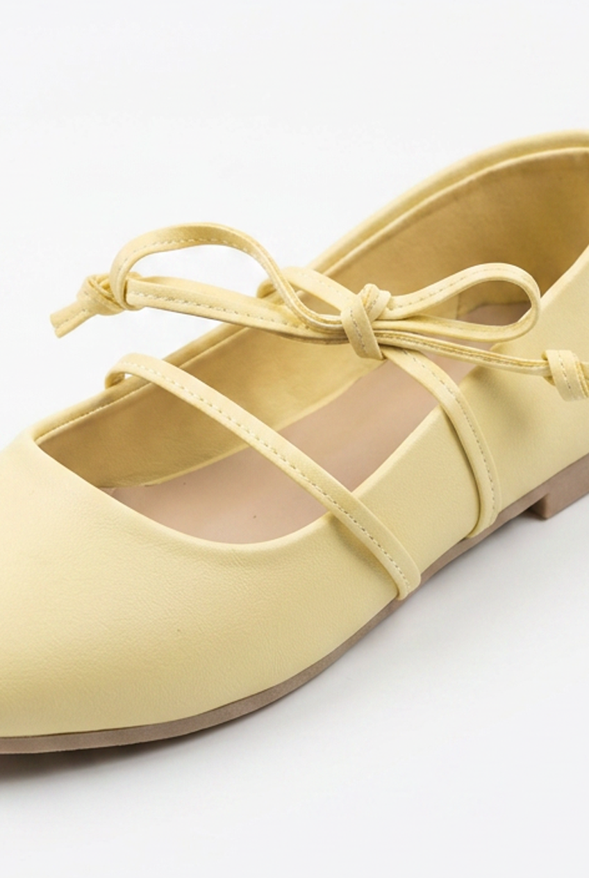 Women’s Tomato Store Lace Up Ballet Flats Shoes Minimal Slip On Design Delicate Tie Detail