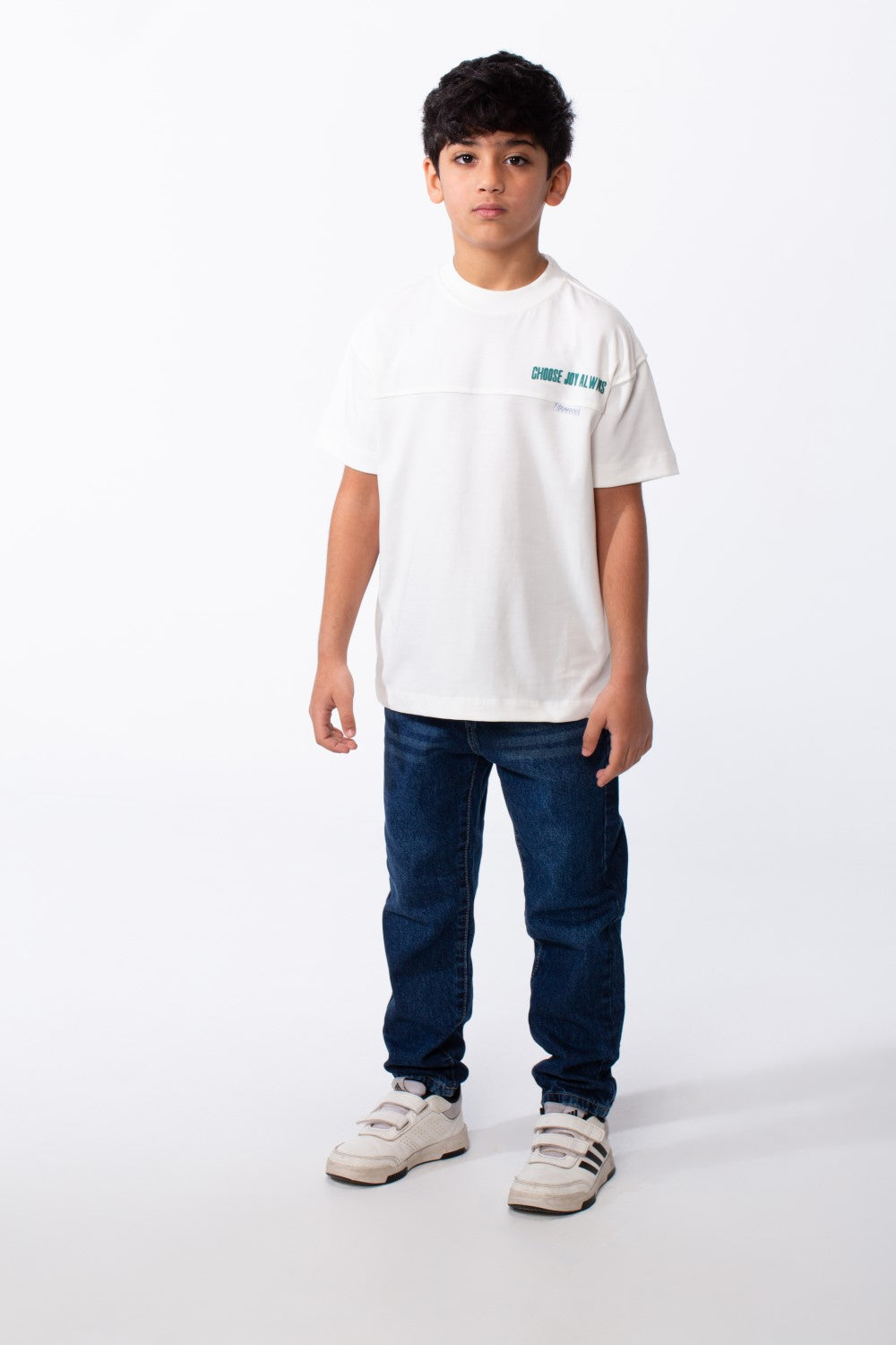 Boy's Ribbed Crew Neck Chest Visible Stitching Line Text Print Practical All Day Slim Fit Tomato Store T-Shirt