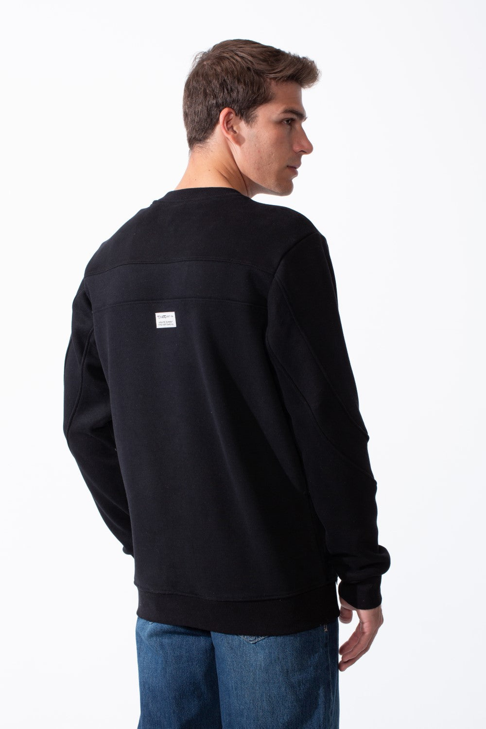 Men's Crew Neck Small Embroidery Matching Graphics Elbows Slim Fit Daily Wear Sweatshirt