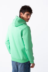 Men's Slim Fit Melton Tomato Front Kangaroo Pocket Hood Sweatshirt
