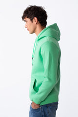 Men's Slim Fit Melton Tomato Front Kangaroo Pocket Hood Sweatshirt
