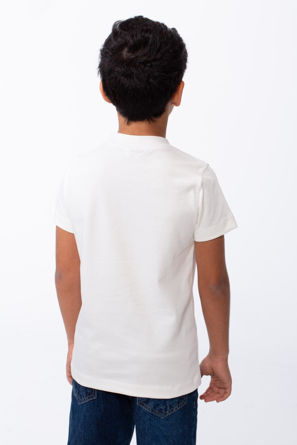 Boy's Short Sleeves Ribbed Crew Neckline Bold Text Print Breathable Comfort And Versatile T-Shirt