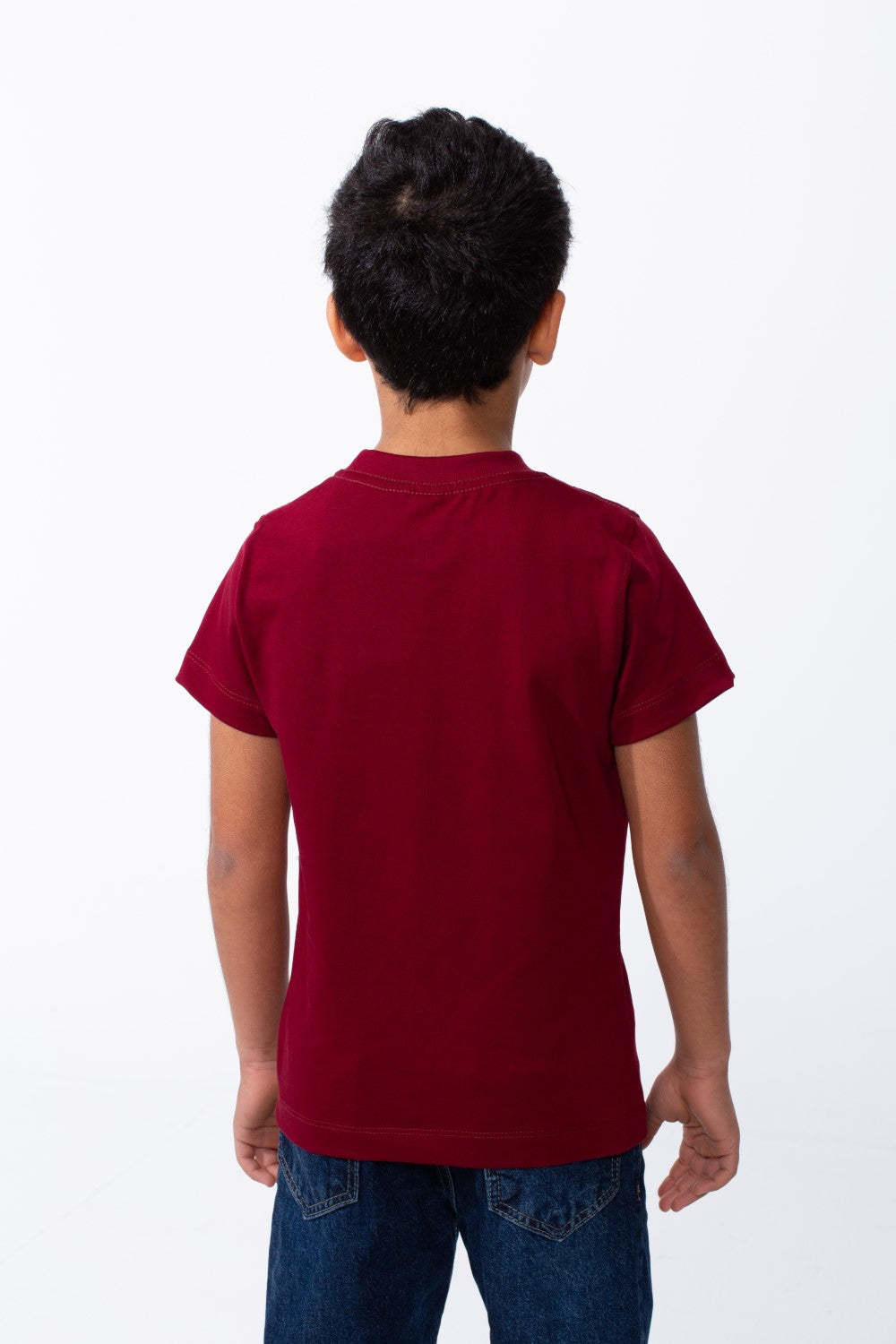 Boy's Short Sleeves Ribbed Crew Neckline Bold Text Print Breathable Comfort And Versatile T-Shirt