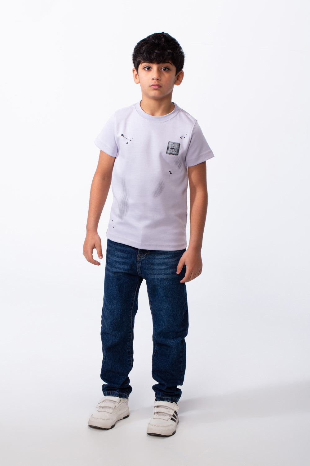 Boy's T-Shirt Ribbed Crew Neck Paint-Splatter Graphics Breathable Comfort Fabric Tomato Store