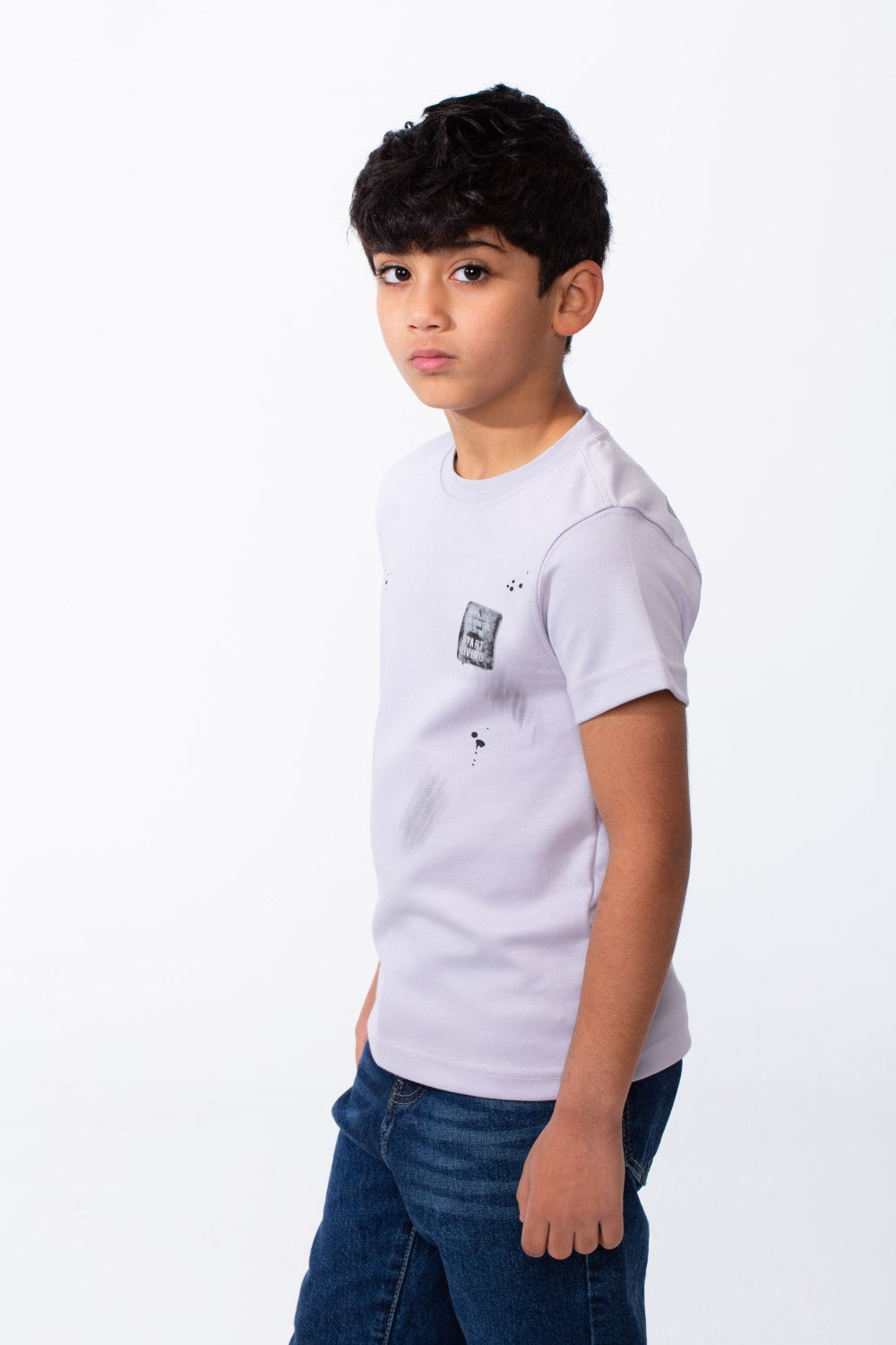Boy's T-Shirt Ribbed Crew Neck Paint-Splatter Graphics Breathable Comfort Fabric Tomato Store