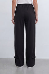 Women’s Tomato Store Utility Basic Pants With Smooth Solid Dye Surface Soft Twill Texture Elastic Waistband Side Pocket Cargo