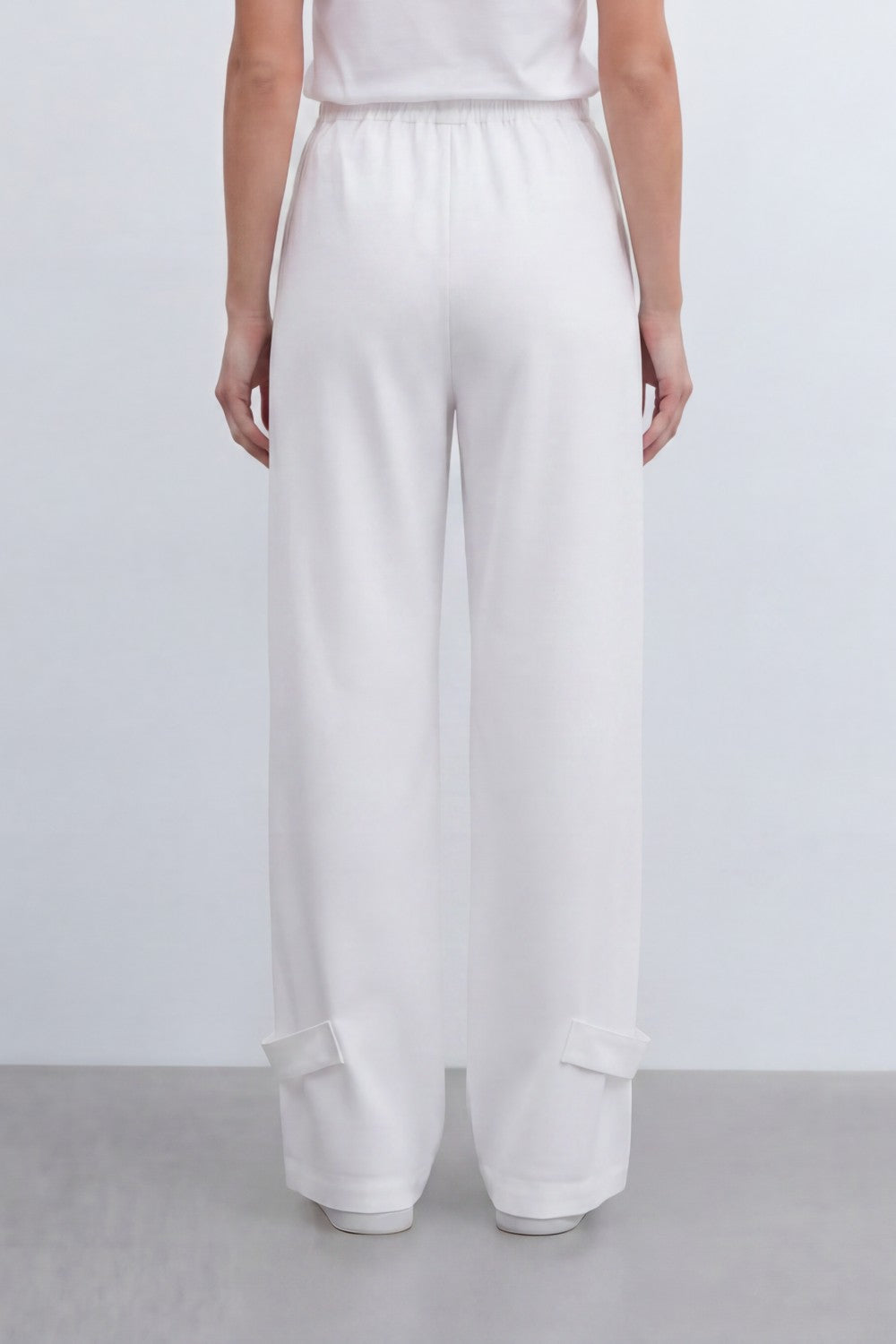 Women’s Tomato Store Utility Basic Pants With Smooth Solid Dye Surface Soft Twill Texture Elastic Waistband Side Pocket Cargo