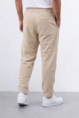 Men's Tomato Store Soft French Terry Jogger Pants Contrast Drawstring Waist Panel Seam Detail