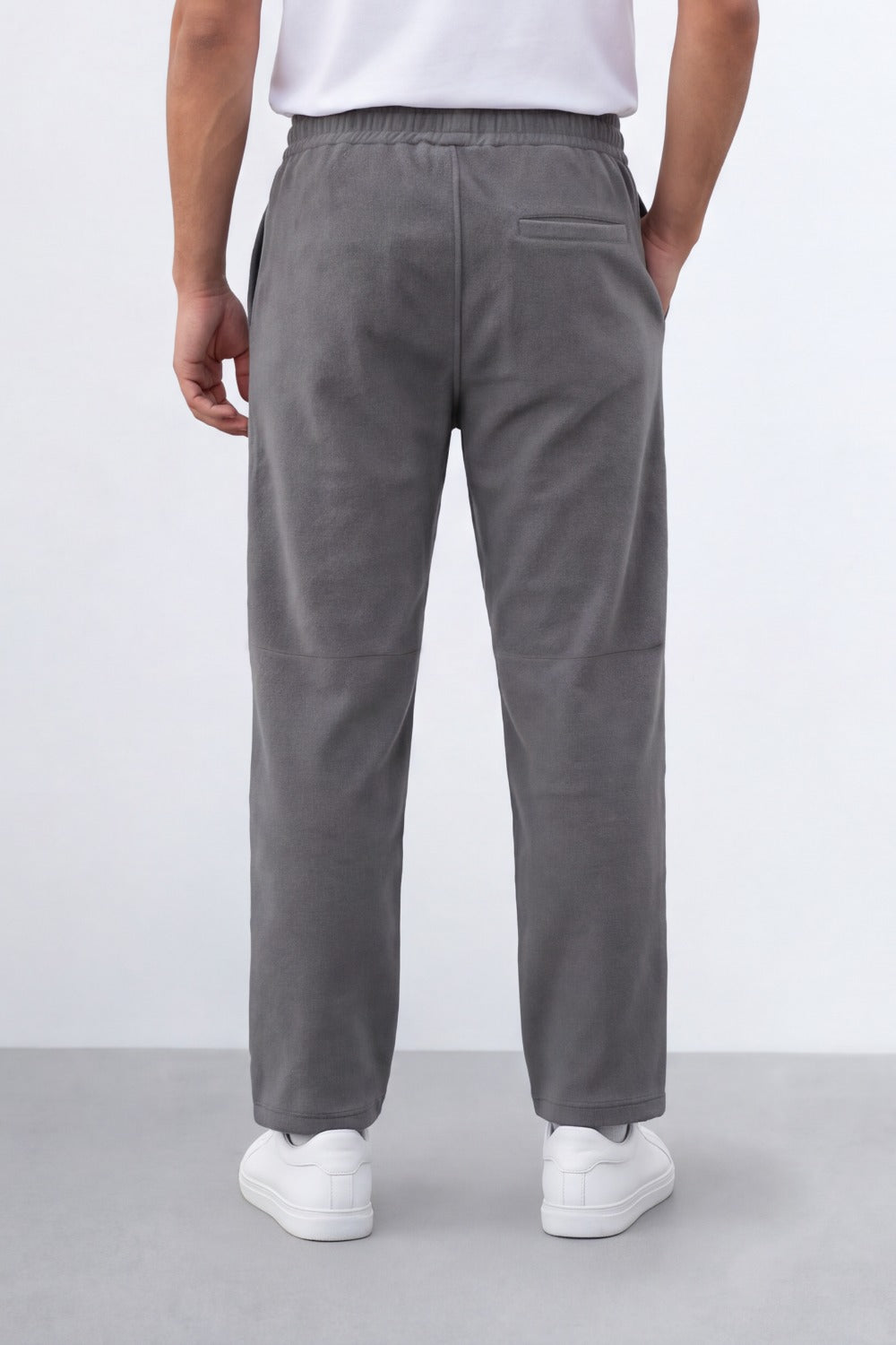 Men's Tomato Store Soft French Terry Jogger Pants Contrast Drawstring Waist Panel Seam Detail