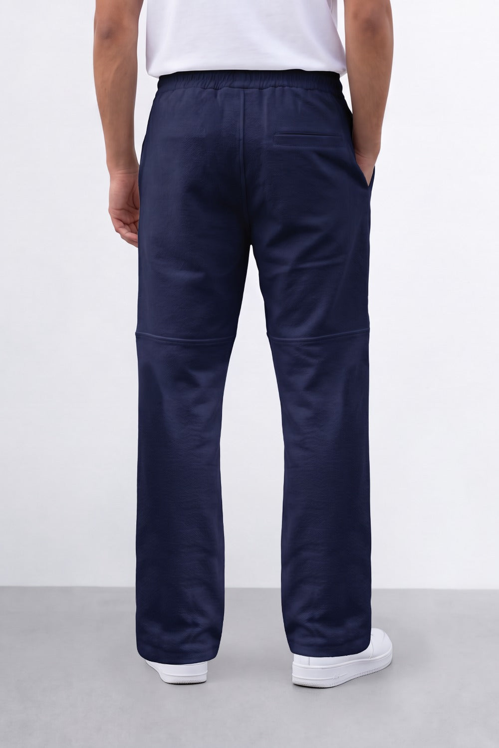 Men's Tomato Store Soft French Terry Jogger Pants Contrast Drawstring Waist Panel Seam Detail