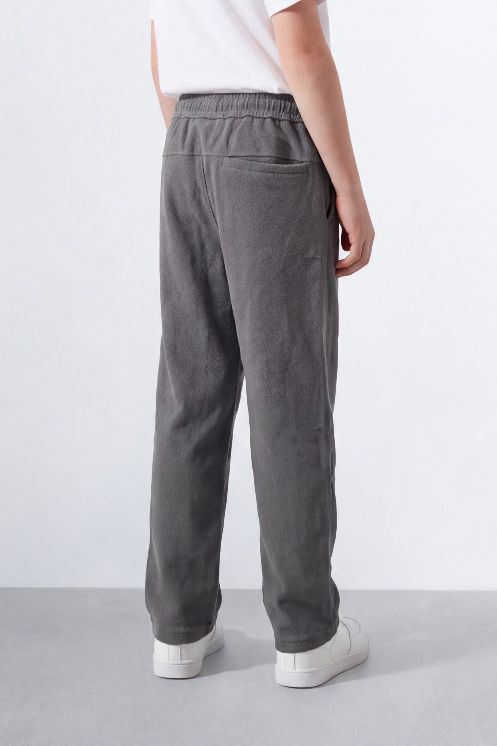 Boy's Tomato Store Soft Woven Jogger Sweatpants Contrast Drawstring Waist Zip Pocket Detail Wide Leg