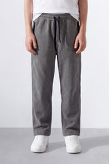 Boy's Tomato Store Soft Woven Jogger Sweatpants Contrast Drawstring Waist Zip Pocket Detail Wide Leg