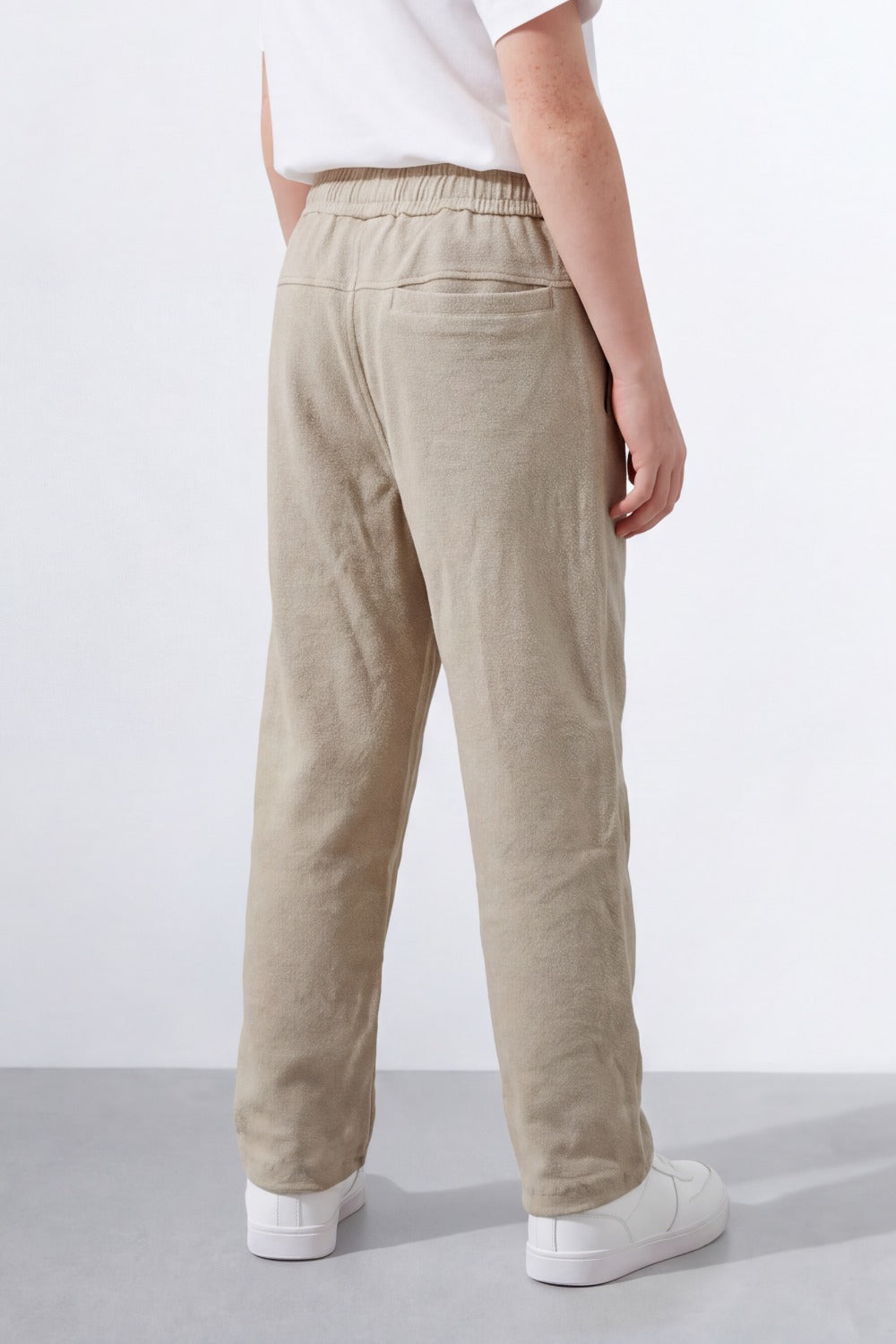 Boy's Tomato Store Soft Woven Jogger Sweatpants Contrast Drawstring Waist Zip Pocket Detail Wide Leg