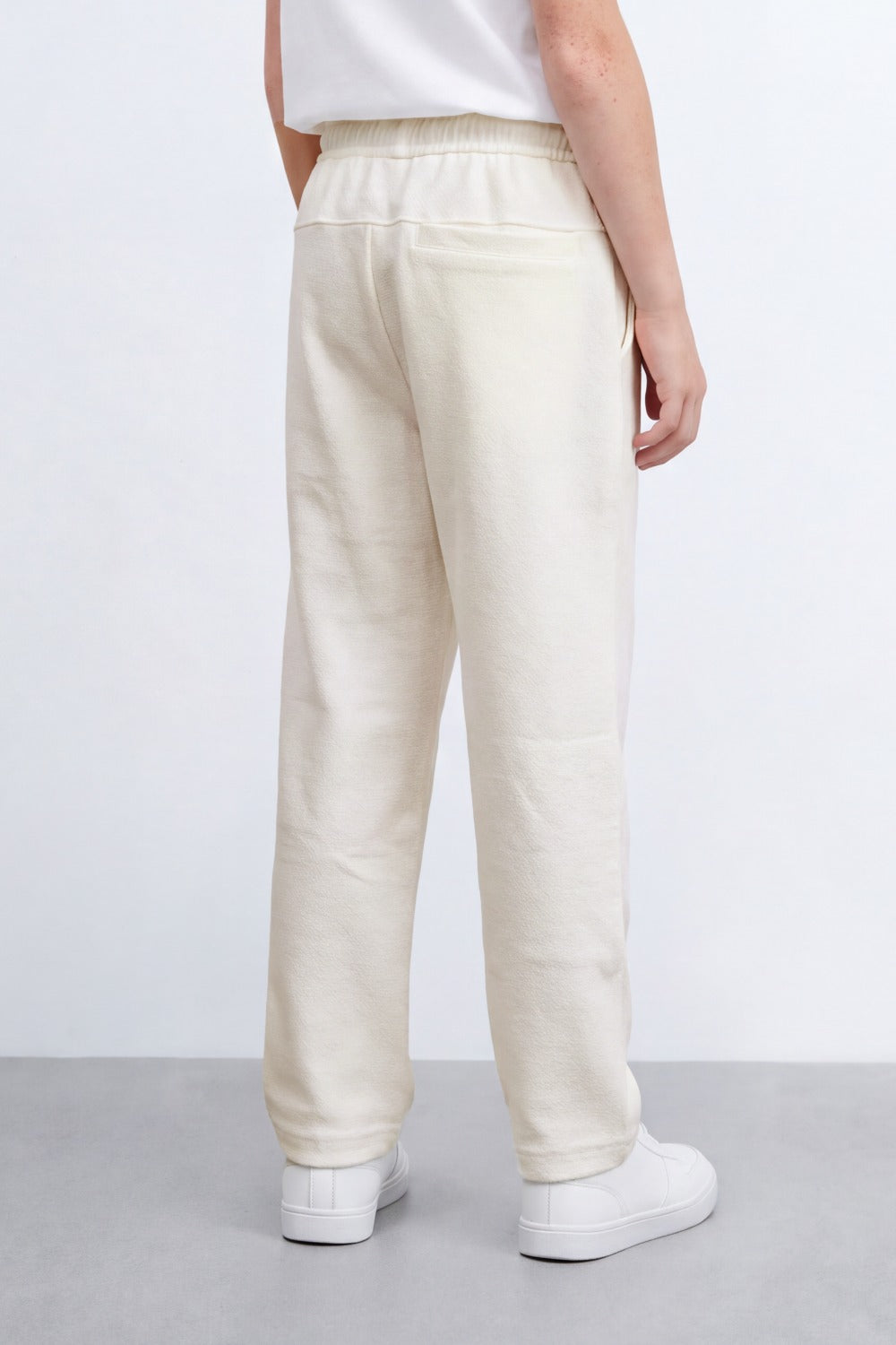 Boy's Tomato Store Soft Woven Jogger Sweatpants Contrast Drawstring Waist Zip Pocket Detail Wide Leg