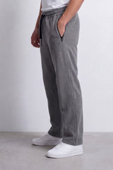Men's Tomato Store Soft Twill Jogger Sweatpants Elastic Drawstring Waist Side Zip Pocket Detail Wide Leg