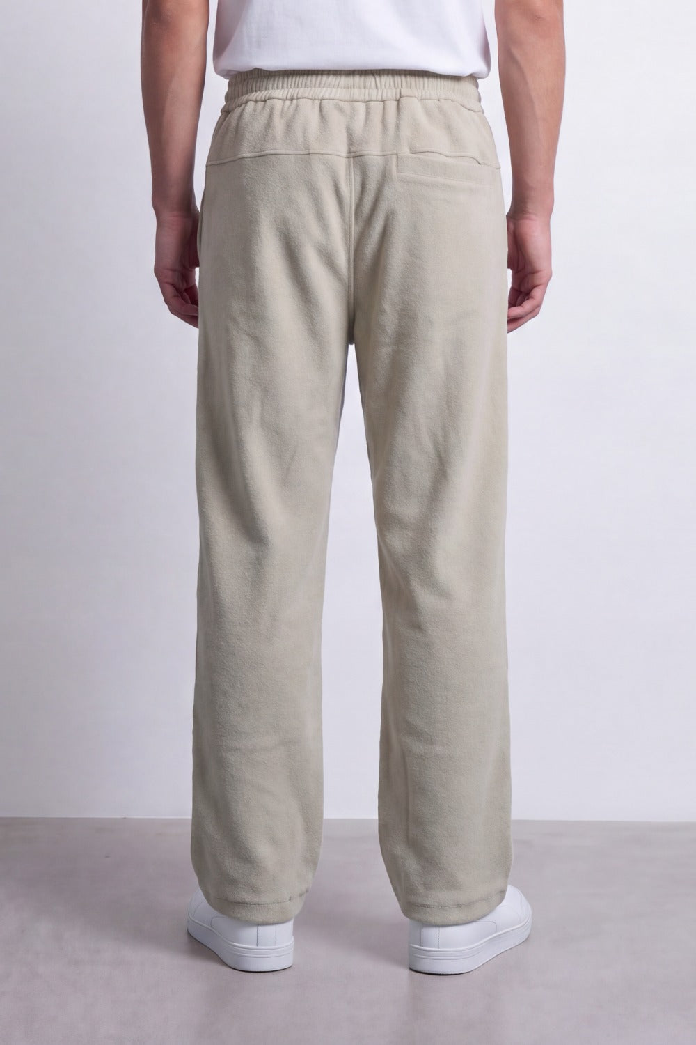 Men's Tomato Store Soft Twill Jogger Sweatpants Elastic Drawstring Waist Side Zip Pocket Detail Wide Leg