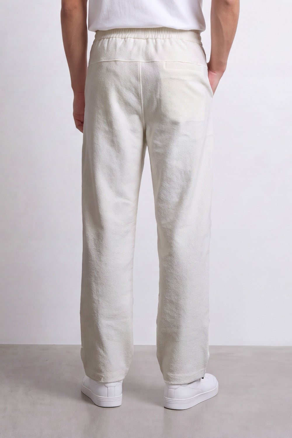 Men's Tomato Store Soft Twill Jogger Sweatpants Elastic Drawstring Waist Side Zip Pocket Detail Wide Leg